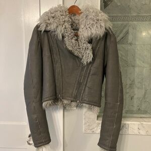 Intermix Reversible Leather and Shearling Jacket